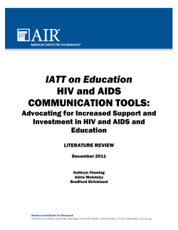 IATT on Education HIV and AIDS COMMUNICATION TOOLS