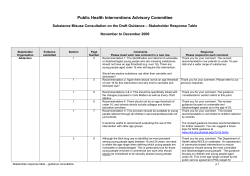 consultation on the draft guidance - stakeholder response table