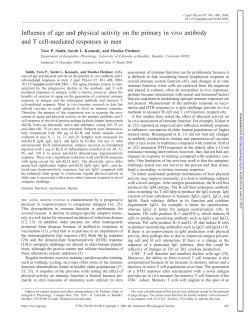 Influence of age and physical activity on the primary in vivo antibody