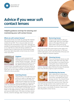 Advice if you wear soft contact lenses