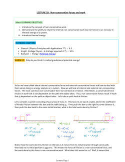 LECTURE 29: Non-conservative forces and work