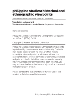 philippine studies: historical and ethnographic viewpoints