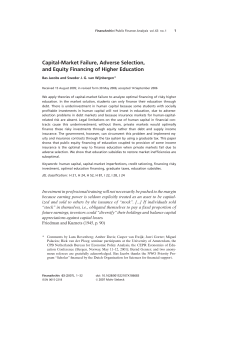 Capital-Market Failure, Adverse Selection, and Equity Financing of