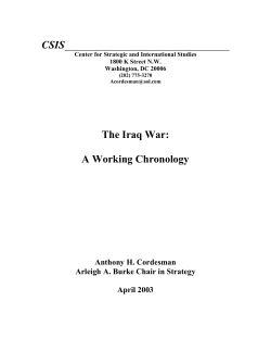 The Iraq War: A Working Chronology - April 2003