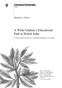 A White Orphan`s Educational Path in British India