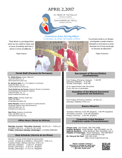 April 2,2017 - St. Mary of the Valley
