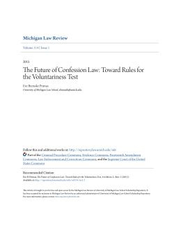 The Future of Confession Law - University of Michigan Law School