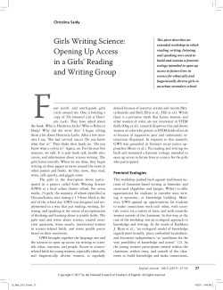 Opening Up Access in a Girls` Reading and Writing Group