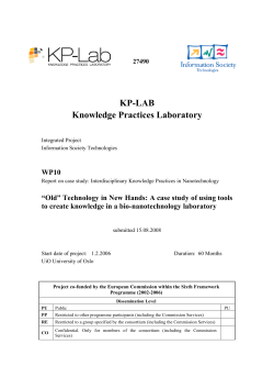 KP-LAB Knowledge Practices Laboratory