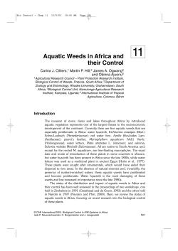 Aquatic Weeds in Africa and their Control