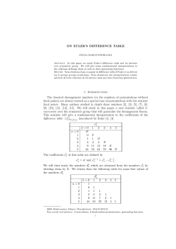 ON EULER`S DIFFERENCE TABLE 1. Introduction The classical