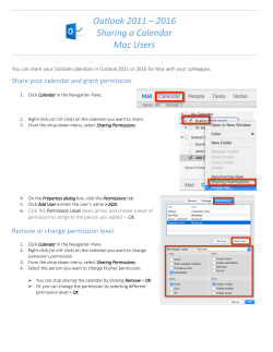 Outlook 2011 &ndash; 2016 Sharing a Calendar Mac Users