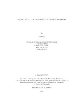 Geometric fitting of quadratic curves and surfaces