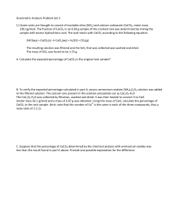 Gravimetric Analysis Problem Set 2 1.) Some rocks are thought to