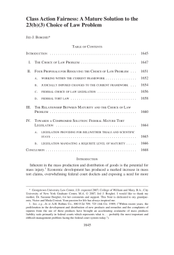 Choice of Law Problem - The Georgetown Law Journal