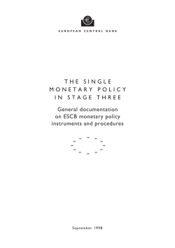 The Single Monetary Policy in stage three