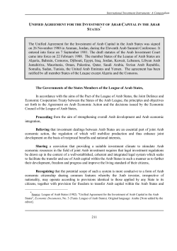 unified agreement for the investment of arab capital in the arab states