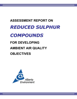 Assessment report on reduced sulphur compounds for developing