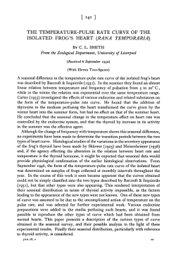 the temperature-pulse rate curve of the isolated frog`s heart