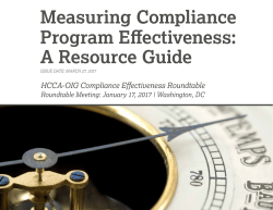 Measuring Compliance Program Effectiveness