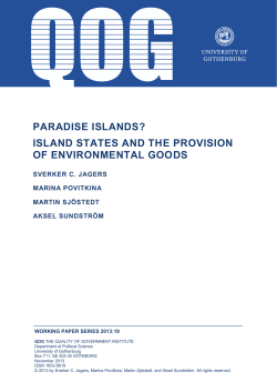 paradise islands? island states and the provision of environmental