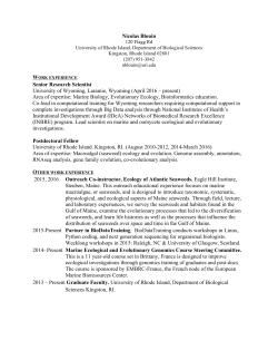 Nicolas Blouin Senior Research Scientist University of Wyoming