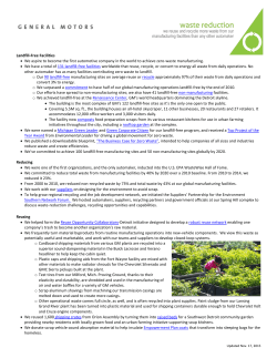 GM`s Waste Reduction Fact Sheet