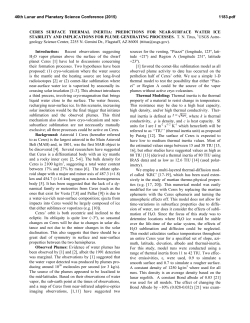 CERES SURFACE THERMAL INERTIA: PREDICTIONS FOR NEAR