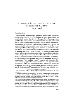 Automatic Stabilizing Mechanisms under Free Banking. Cat
