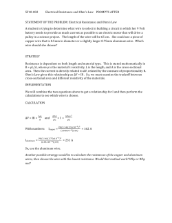 5F10-002 Electrical Resistance and Ohm`s Law PROMPTS AFTER