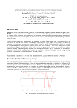 A new method to assess the Hermeticity of MEMS micro