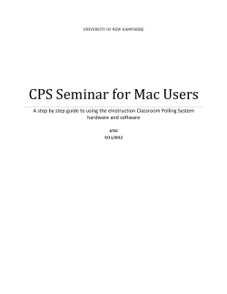 CPS Seminar for Mac Users - University of New Hampshire