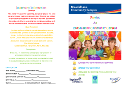 Important Information Parties At Breadalbane Community Campus