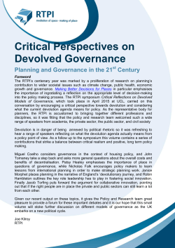 Critical Perspectives on Devolved Governance