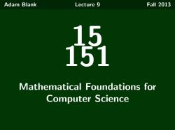 Mathematical Foundations for Computer Science