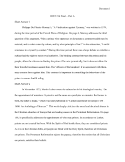 Dovaston 1 HIST 214 Final &ndash; Part A Short Answer 1 Philippe Du