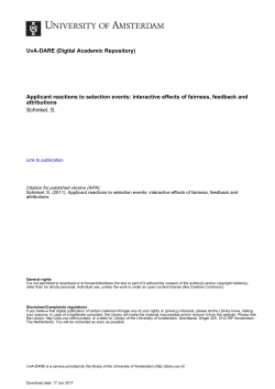 Applicant reactions to selection events: interactive - UvA-DARE