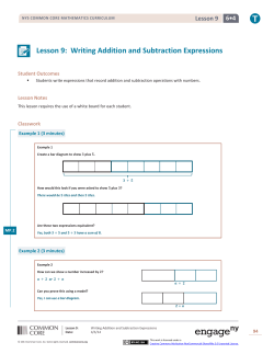 Lesson 9: Writing Addition and Subtraction Expressions