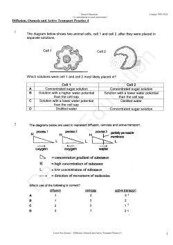 1 Diffusion, Osmosis and Active Transport Practice 4 1 2