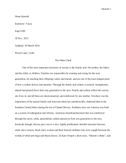 Qureshi 1 Omar Qureshi Instructor: Vacca Engl 2308 30 Nov. 2015