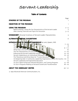 Servant Leadership guide - Spears Center for Servant Leadership