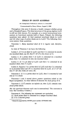 IDEALS IN GROUP ALGEBRAS Throughout this note G denotes a