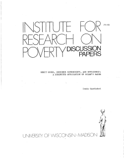 PO~ fERn/DIscussIoN - Institute for Research on Poverty