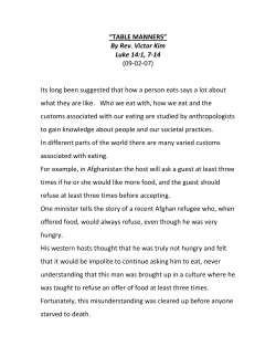 Table manners - Richmond Presbyterian Church