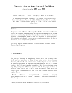 Discrete bisector function and Euclidean skeleton in 2D and 3D