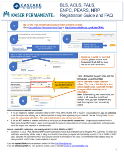 BLS, ACLS, PALS, ENPC, PEARS, NRP Registration Guide and FAQ