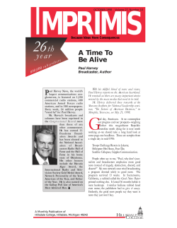 A Time To Be Alive - Hillsdale College