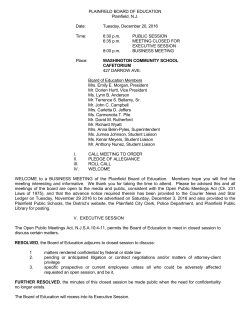 December 20, 2016 Business Meeting Agenda