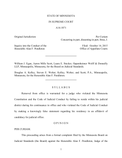 Supreme Court Opinion Removing Judge Pendleton from Office
