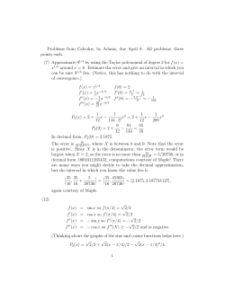 Problems from Calculus, by Adams, due April 9. All problems, three